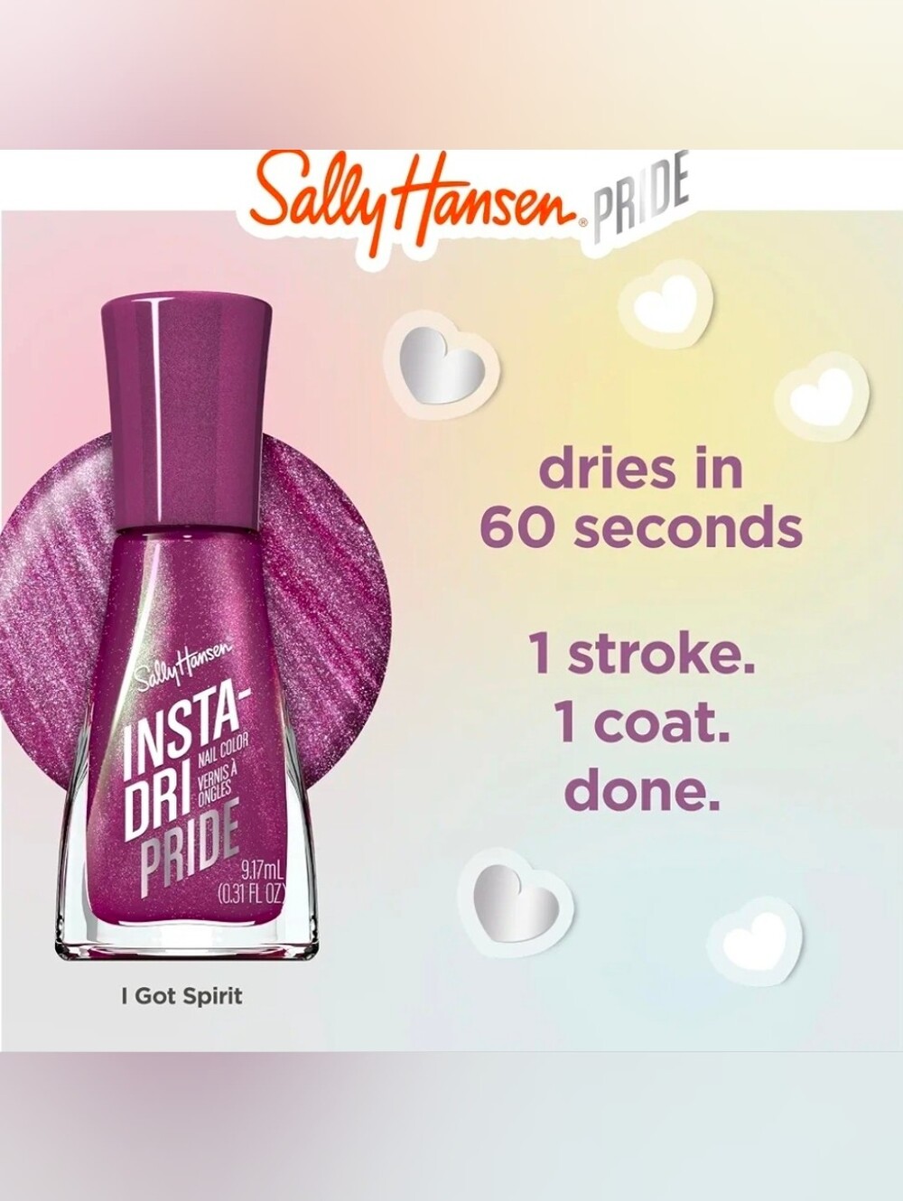 Sally Hansen Insta-Dri Pride Nail Polish — I Got Spirit (Vibrant Purple)